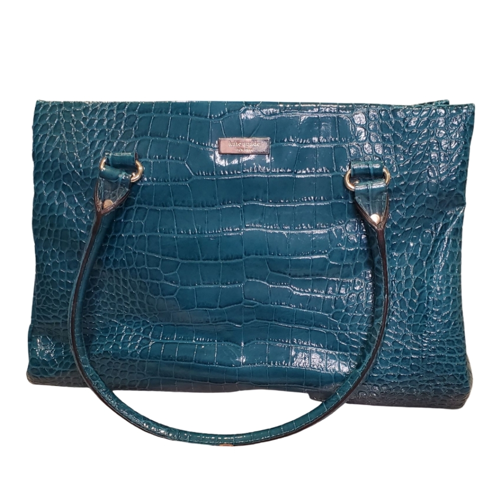 Kate spade faux alligator teal purse RARE